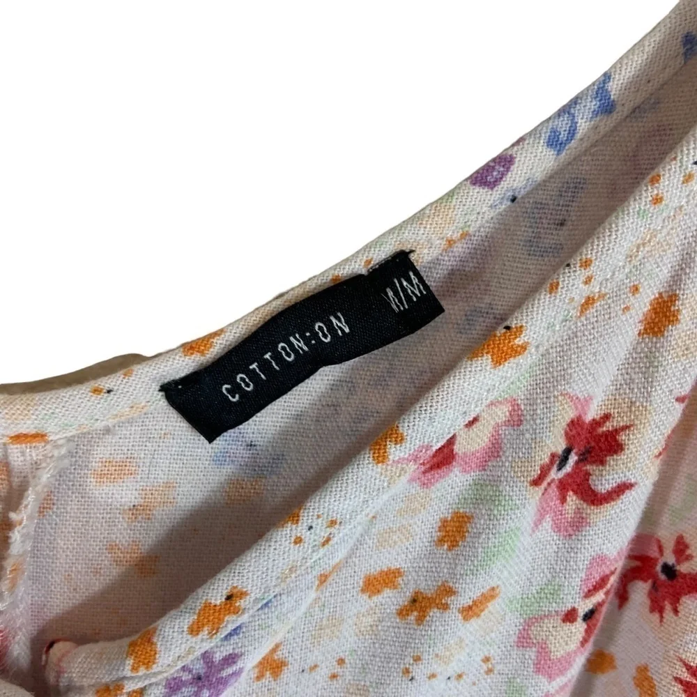 Cotton On Linen Blend Floral Mini Dress - Picture 4 of 6
